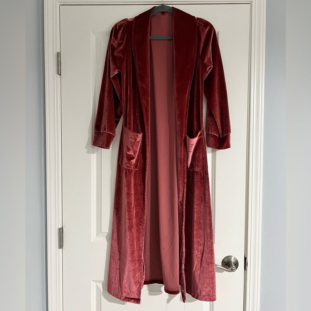 Velvet pink long cardigan size small